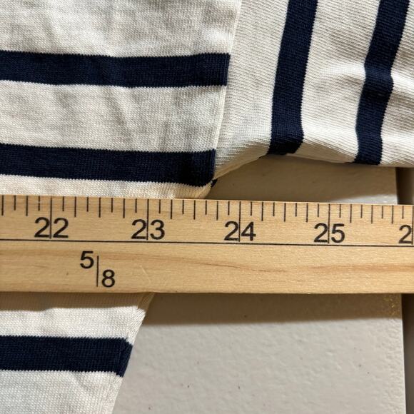 J. Crew Women's Large Stripe Embroidered Lips Kiss Long Sleeve Tunic Top Shirt - Picture 6 of 10